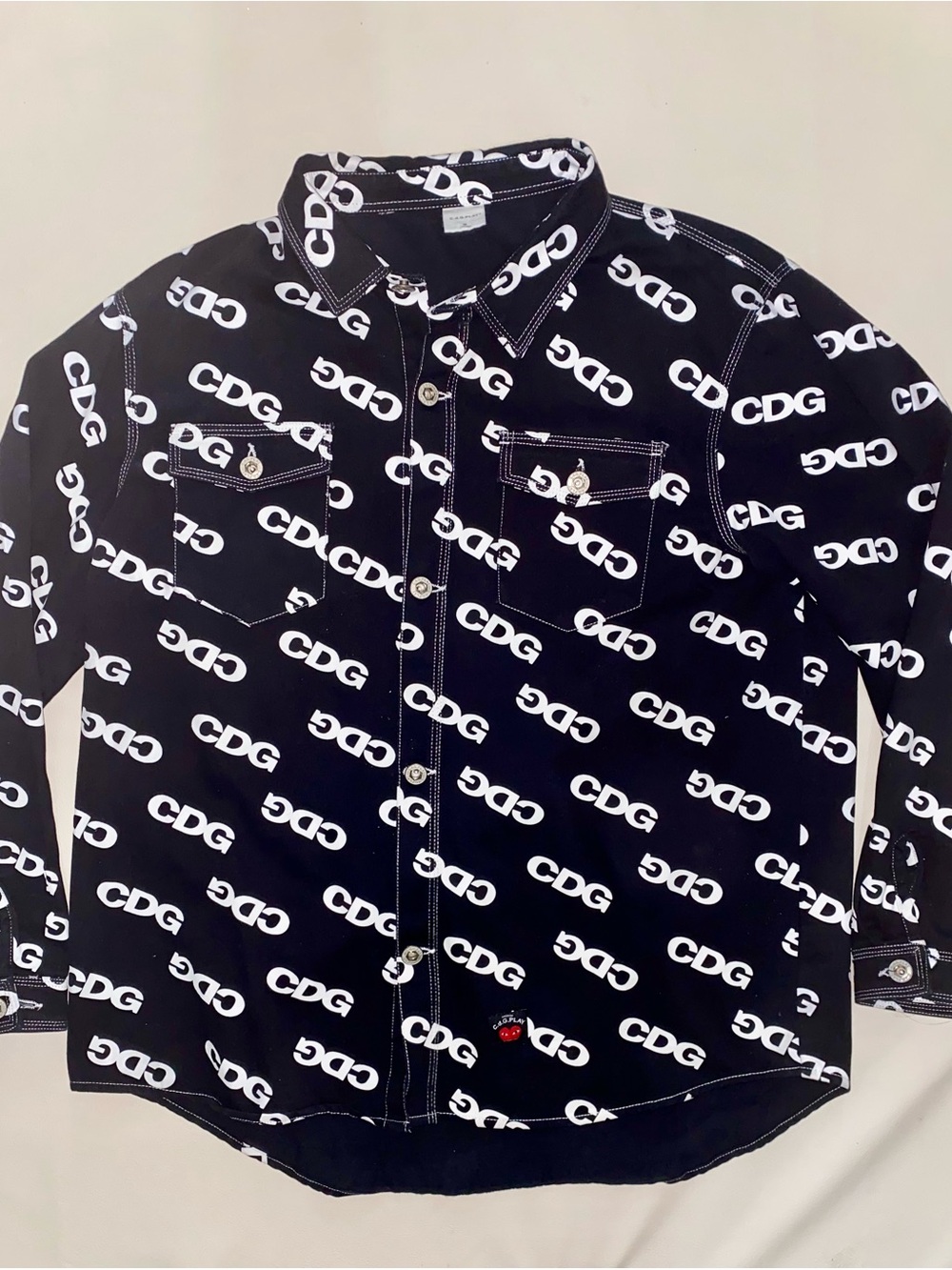 Comme des Garcons PLAY Black Button-Down Shirt